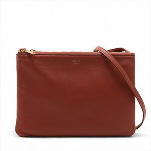 Celine Trio Leather Shoulder Bag Brown